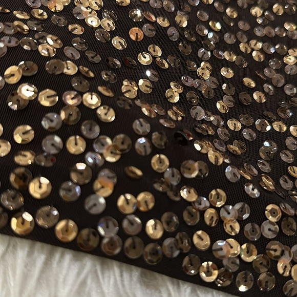 Reba brown sparkling sequins stretchy tank top size large - Picture 3 of 8